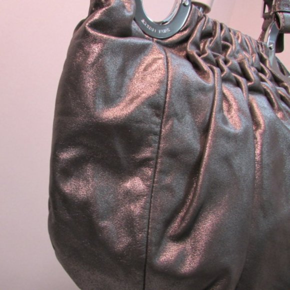 Michael Kors Steel Gray Leather Shoulder Bag - Picture 5 of 16